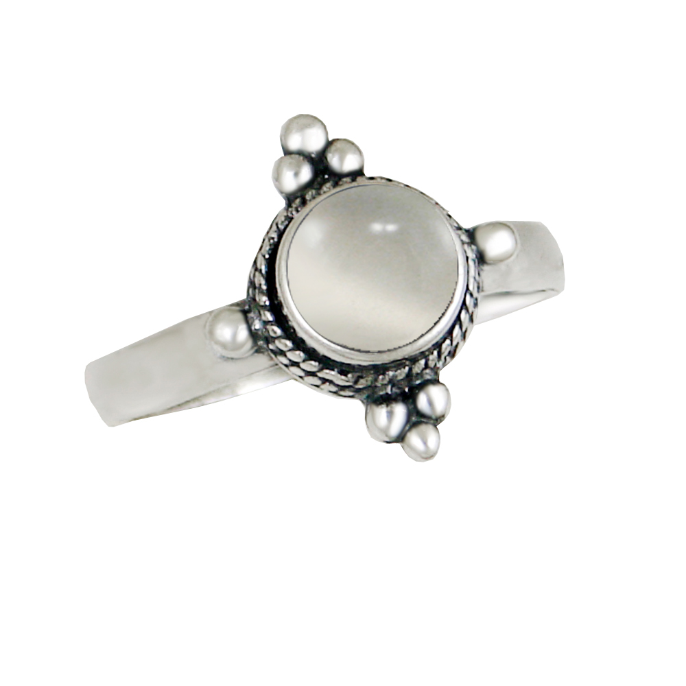 Sterling Silver Gemstone Ring With White Moonstone Size 6